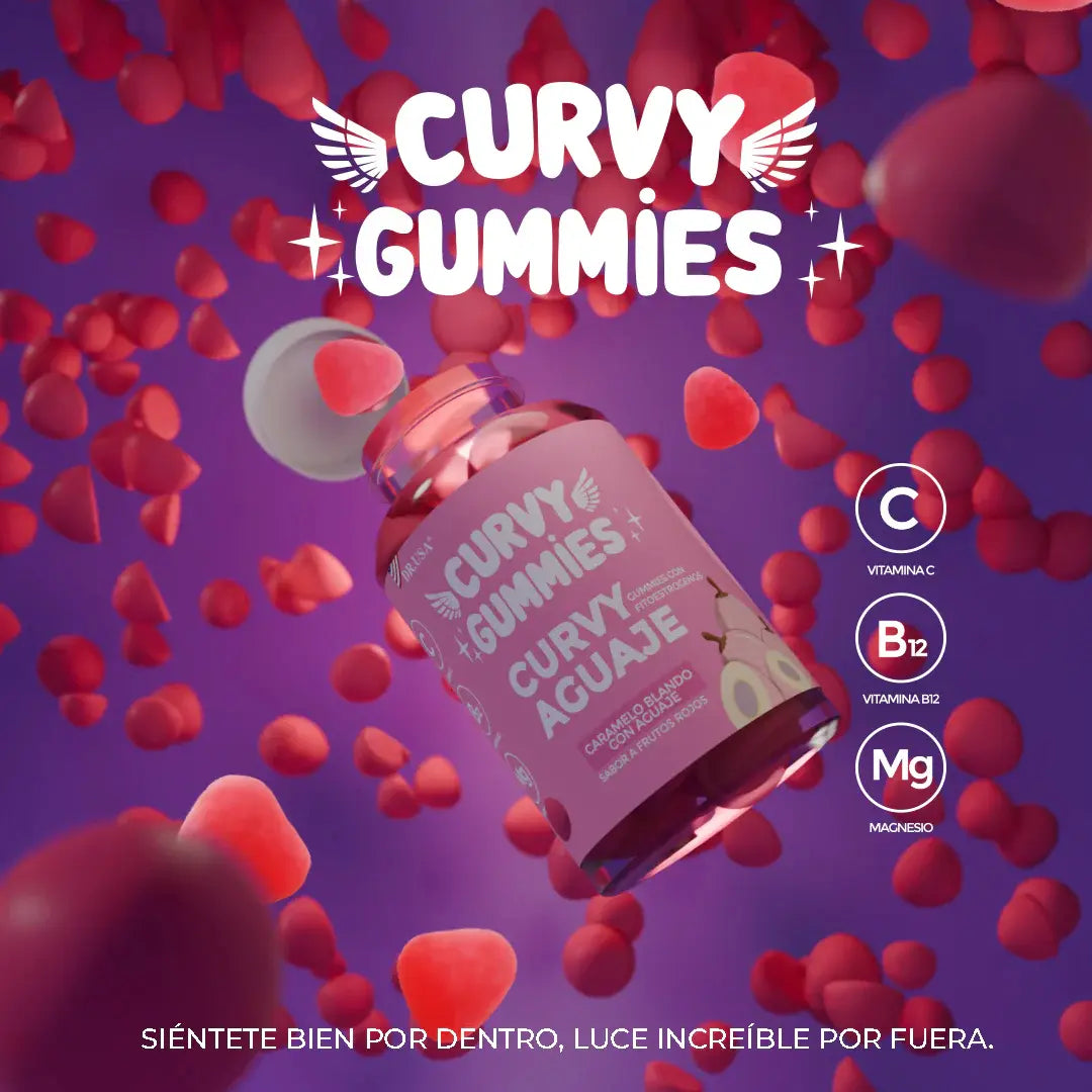 Curvy Gummies Aguaje Femenino Vitaminas Colágeno Belleza